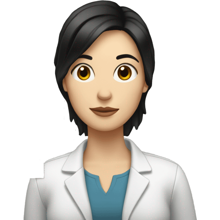 white woman with black hair and with documents emoji