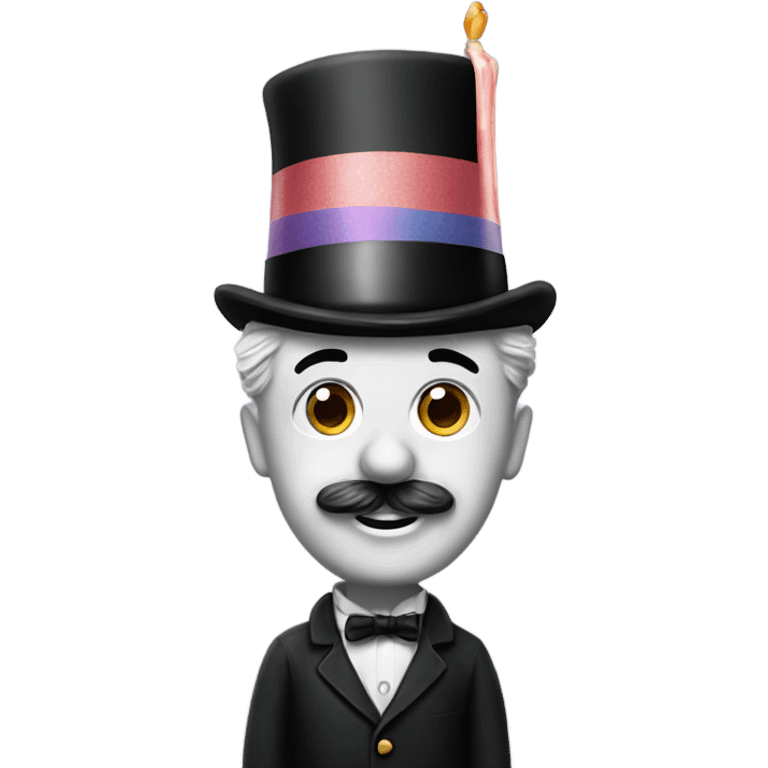 Charlie Chaplin with a birthday hat emoji