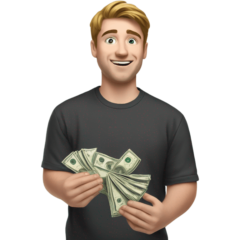 MrBeast holding money  emoji