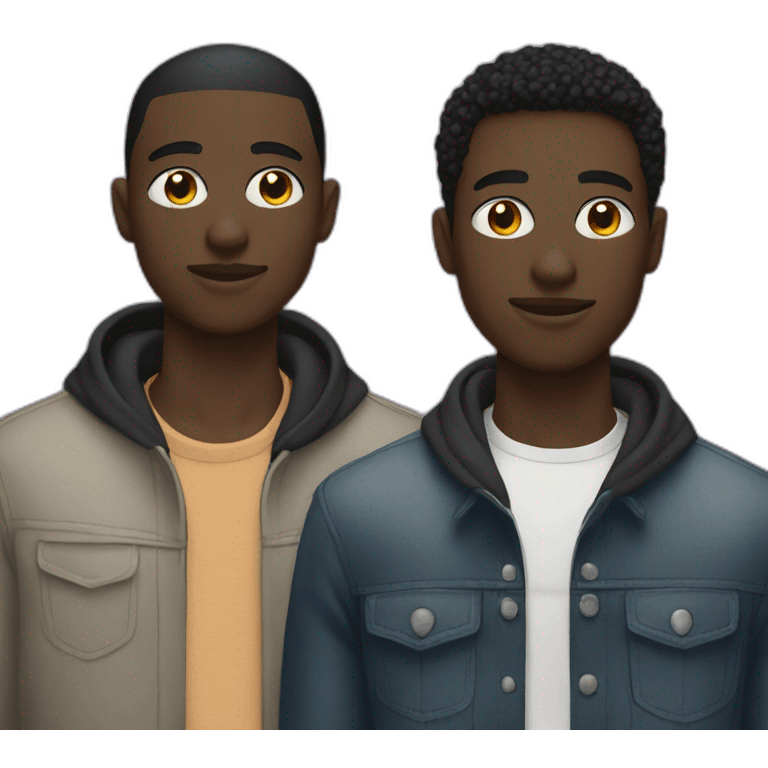 Black gay with his black boyfriend emoji