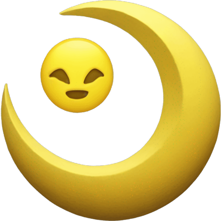 3d yellow crest Moon emoji