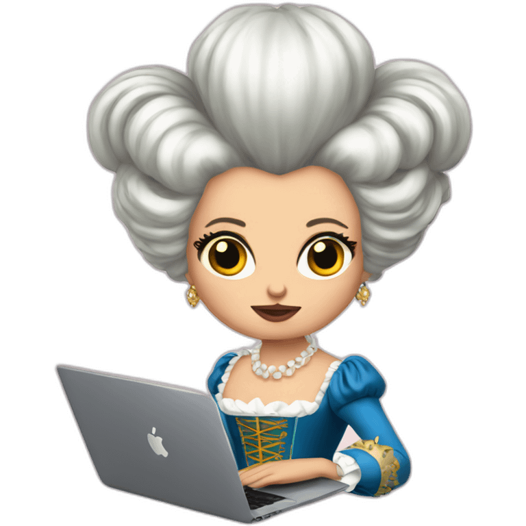 marie antoinette with a macbook looking furious emoji