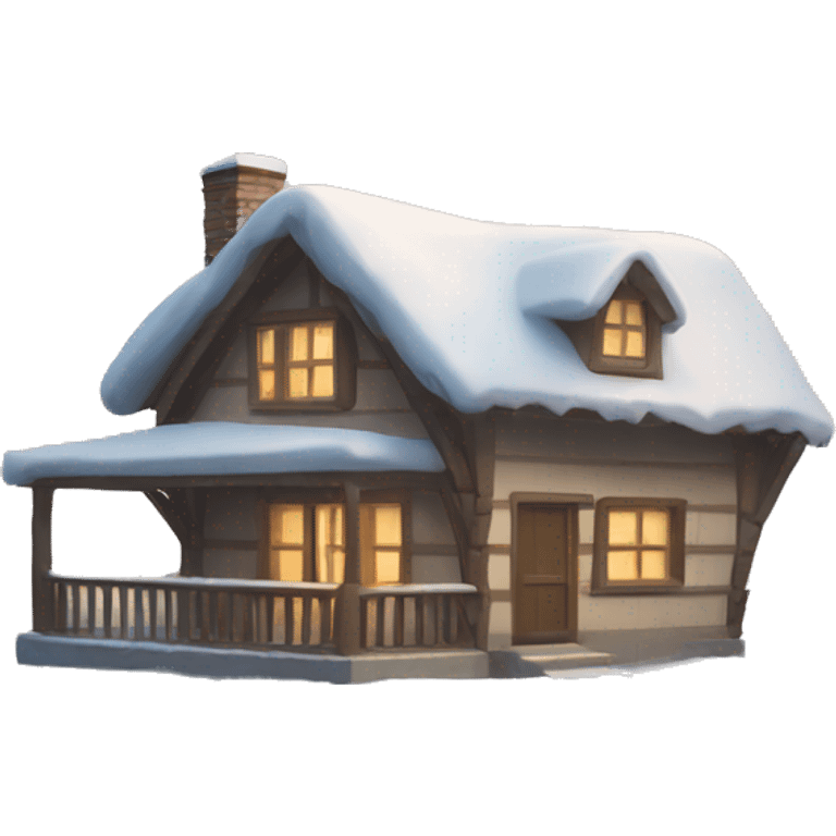 winter cottage emoji