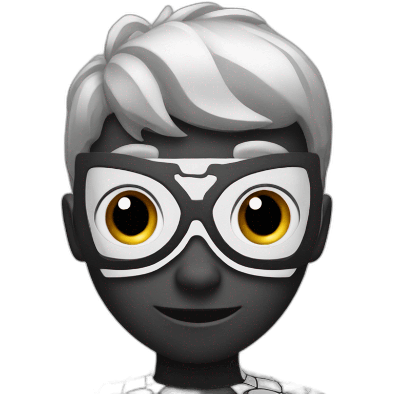 black and white spiderman emoji