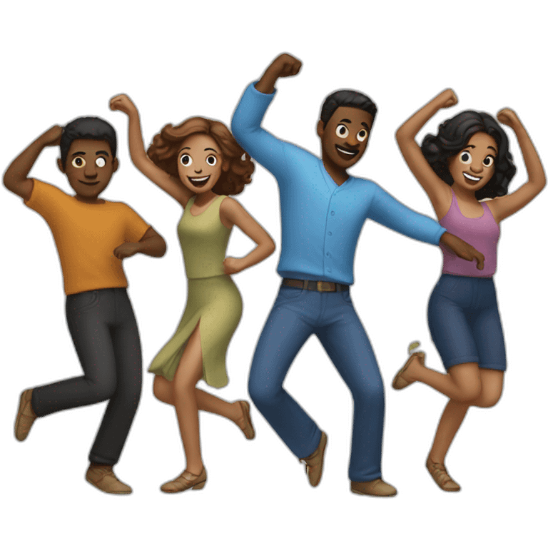 friends dancing emoji