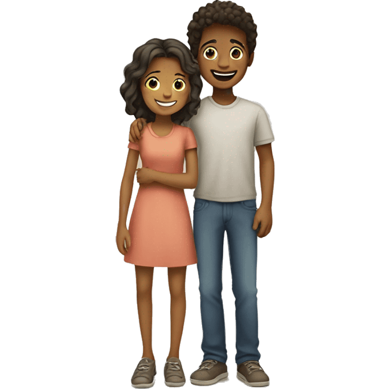 An emoji of a brother and sister standing side by side, smiling warmly to represent their close sibling bond emoji