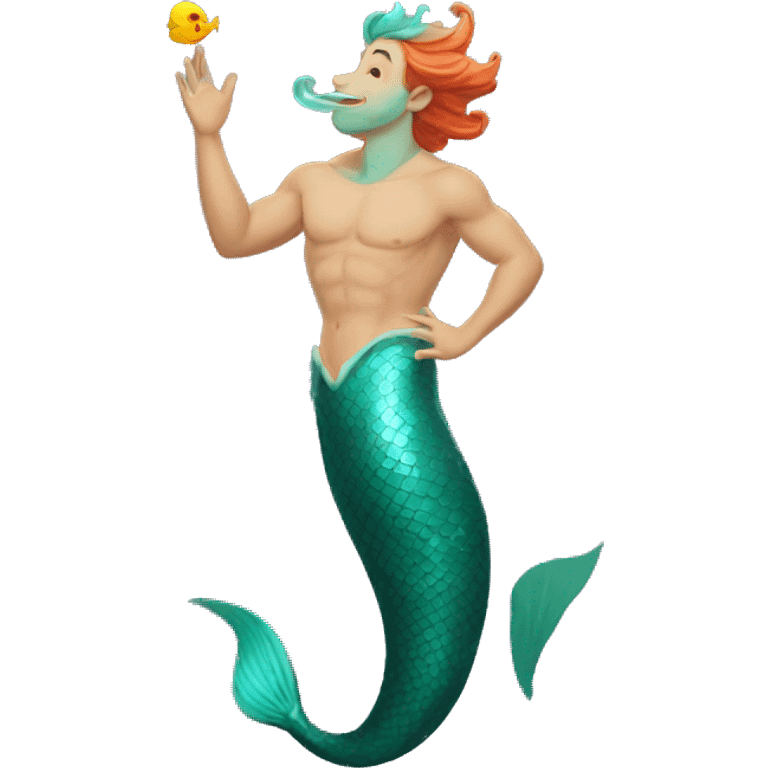 Merman blows kiss emoji