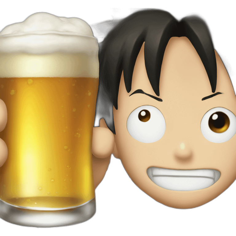 Luffy-drinking-a-beer emoji