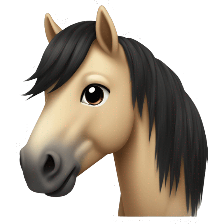 Fjord horse with black and with manes  emoji