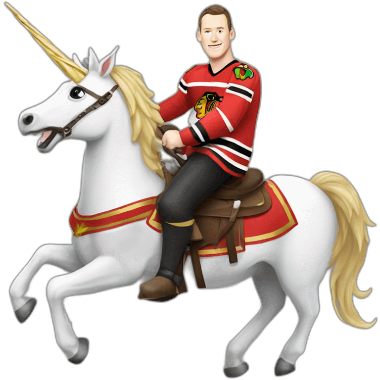 Jonathan Toews riding a unicorn emoji