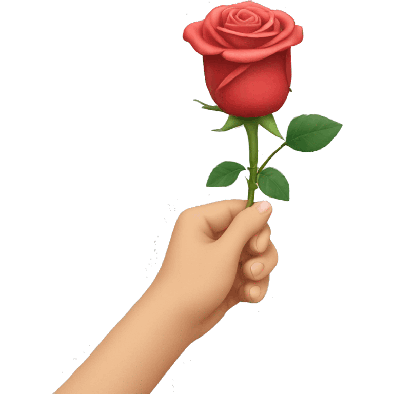 Hand holding rose emoji