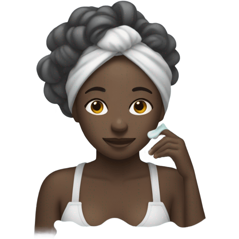 Black girl washing face emoji