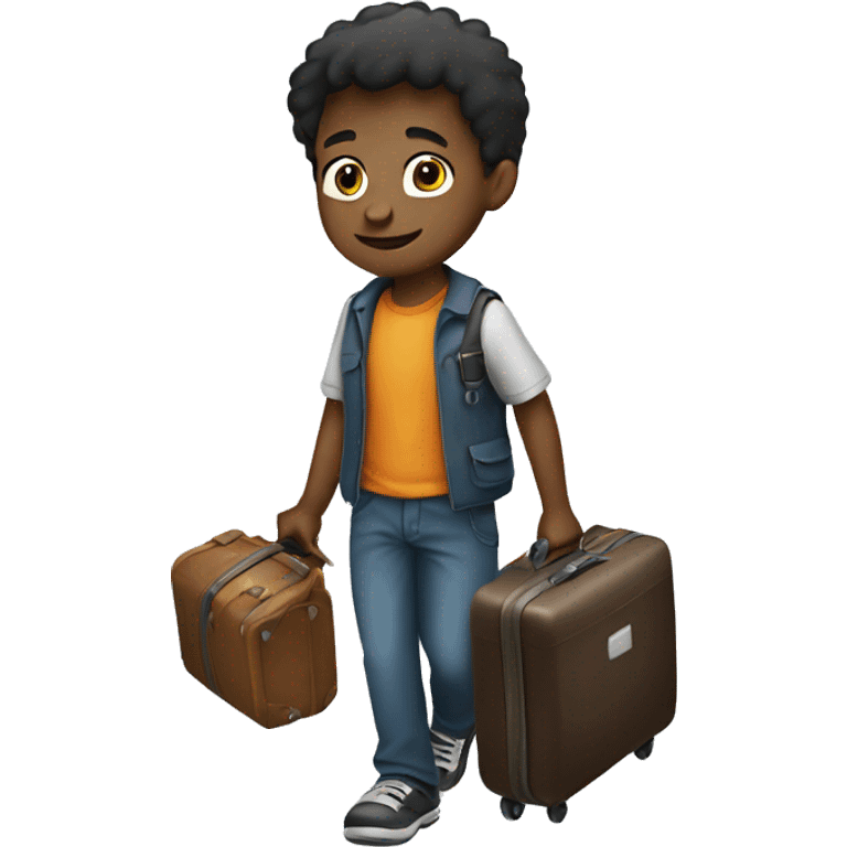 Boy carrying suitcase emoji