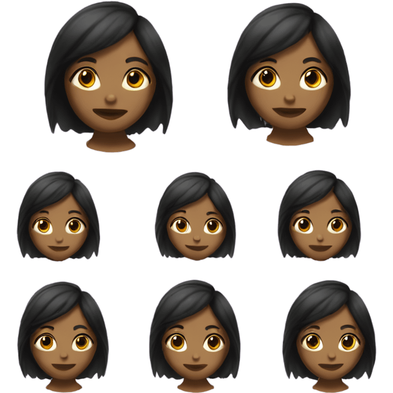 chica con cabello negro y corto emoji