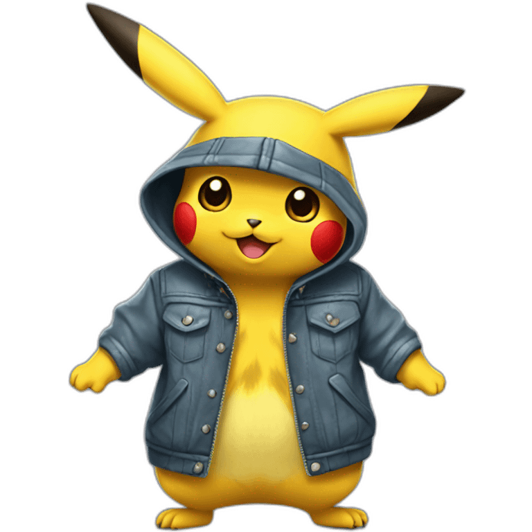 Pikachu with jacket emoji