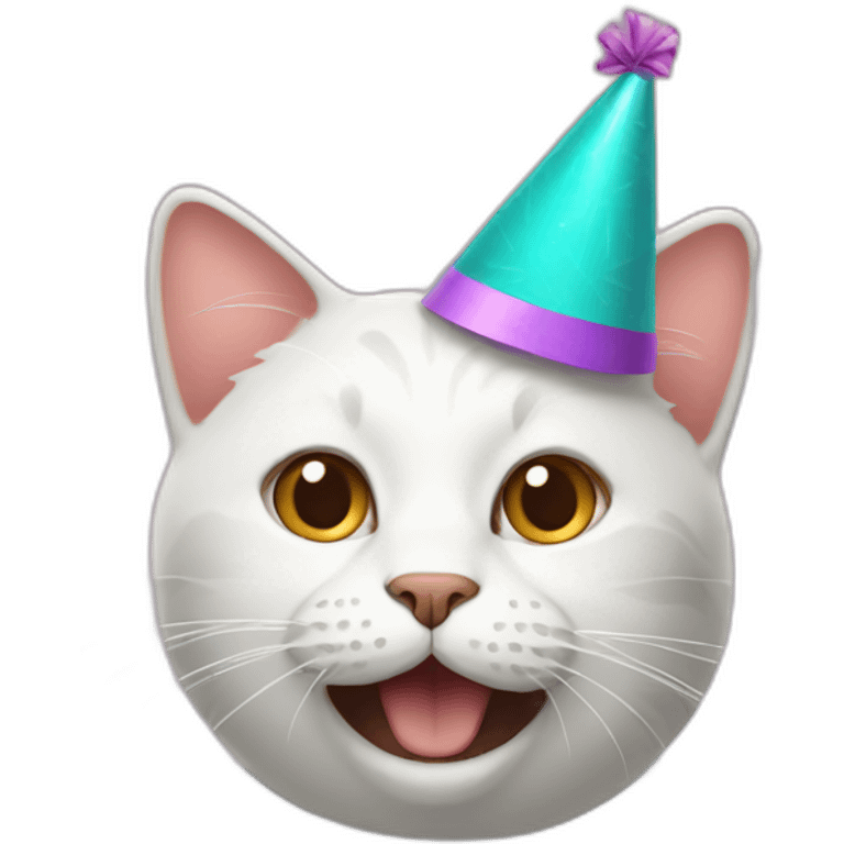 A cat with party hat emoji