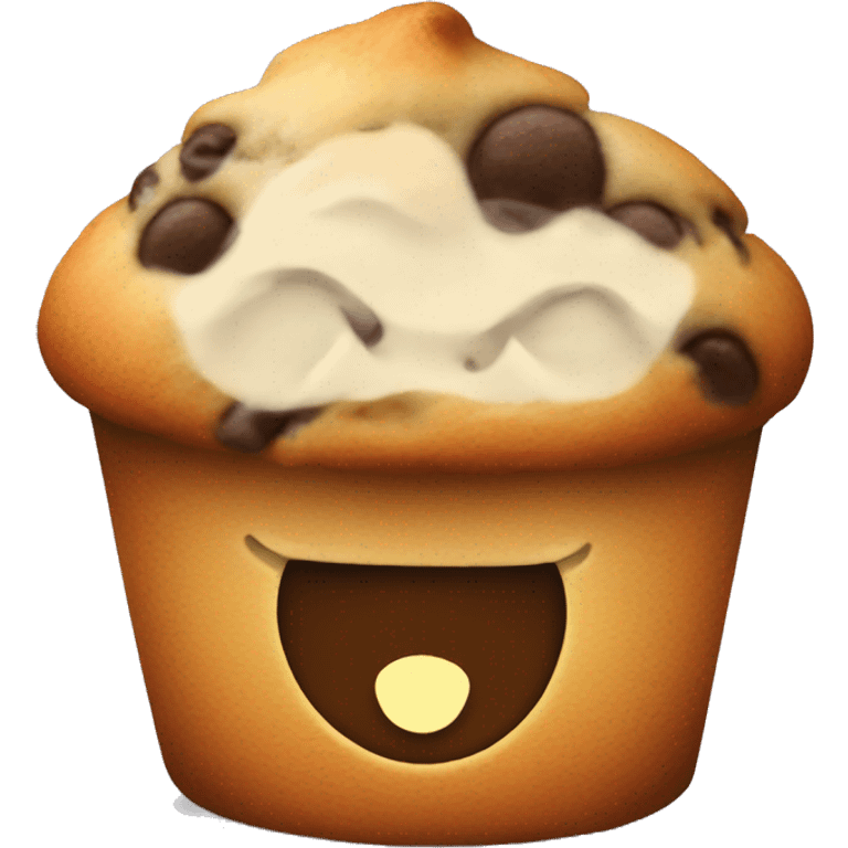 Muffin with a smile emoji