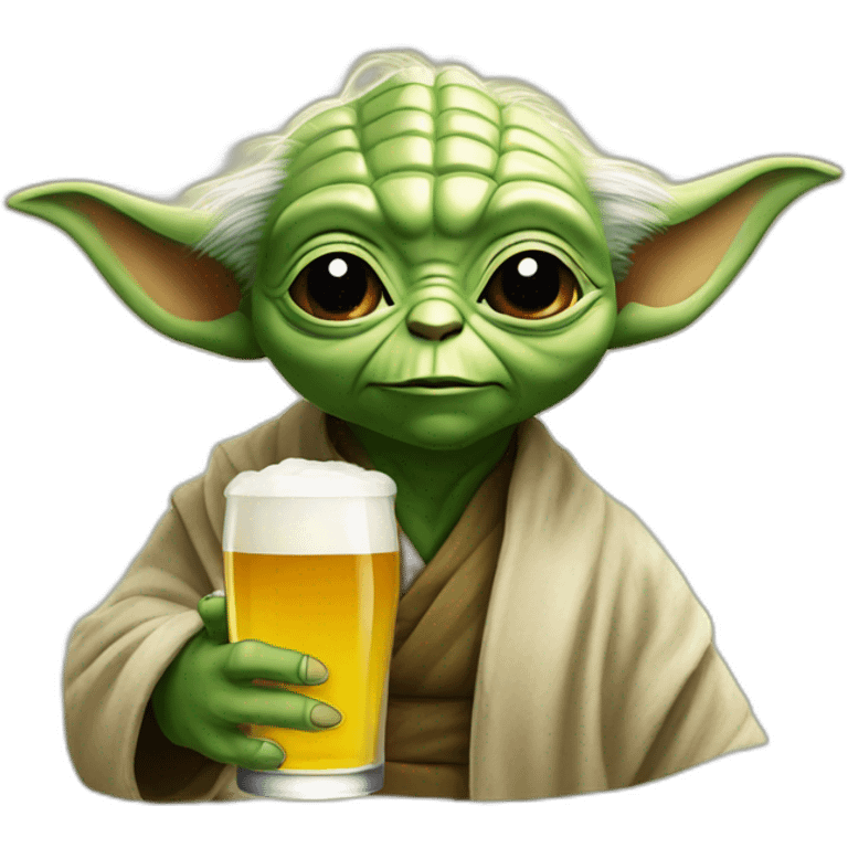 Yoda drink a beer emoji