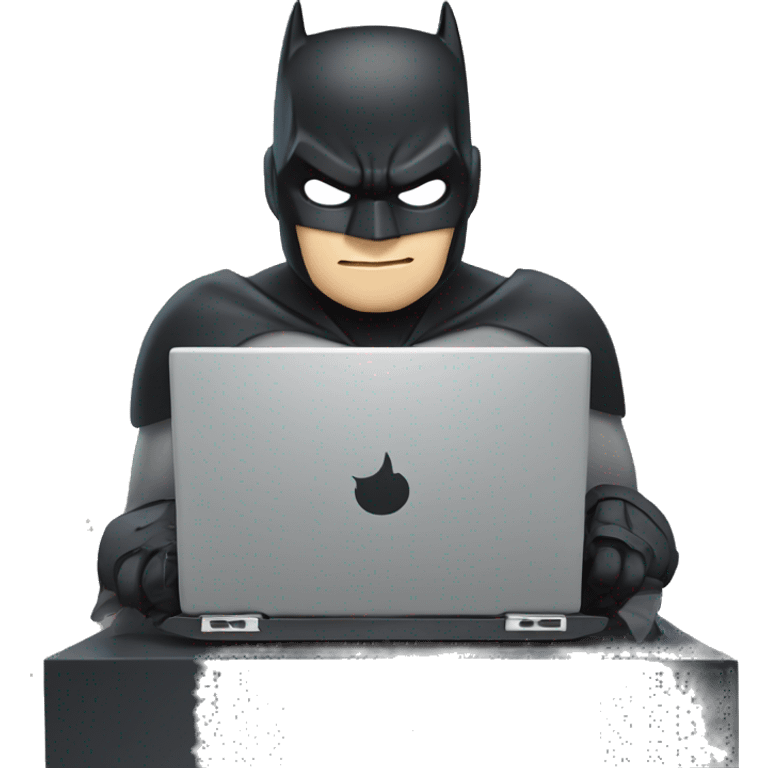 Batman working on a laptop. He is a programmer. emoji