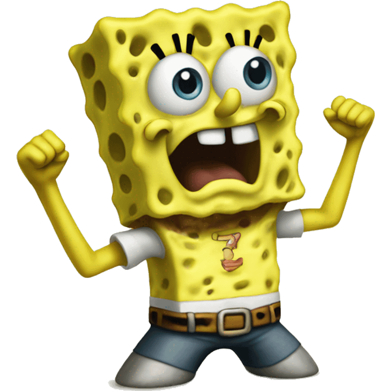 SpongeBob in a fighting stance emoji