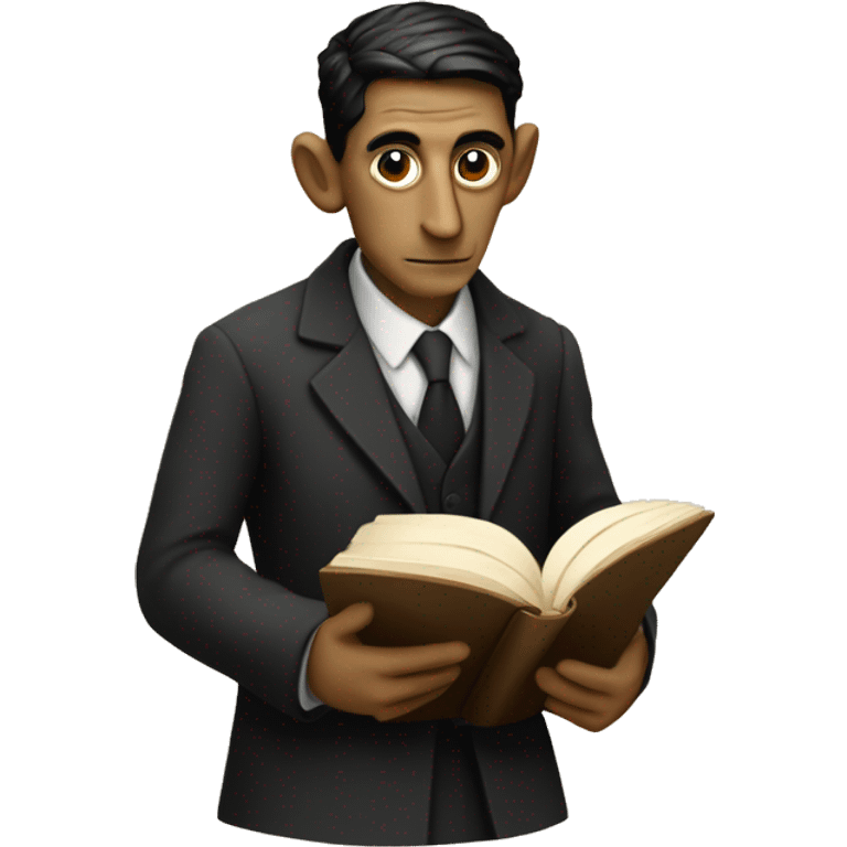 Kafka holds a book in his hands emoji