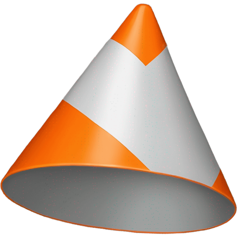 Orange safety cone no stripes emoji