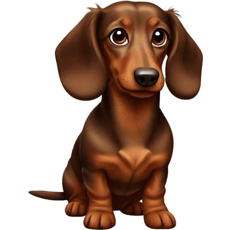 Brown small long haired weenier dog  emoji