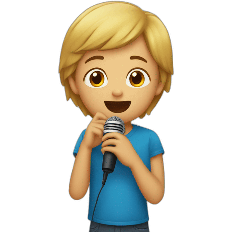 Niños cantando  emoji