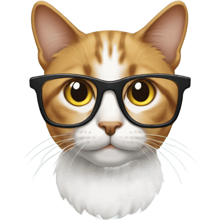 cat with nerd glasses  emoji