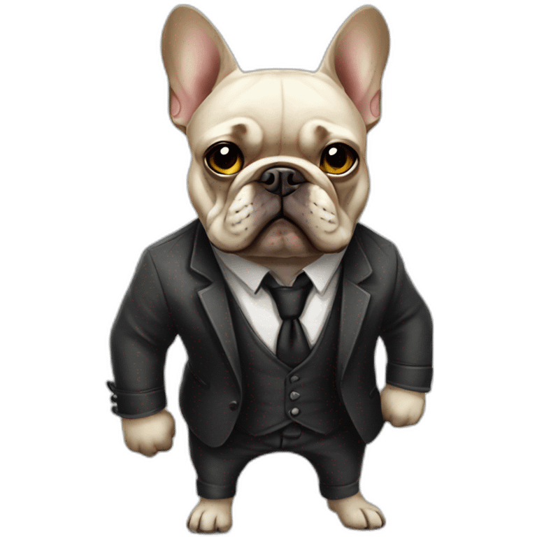 Mobster French bulldog emoji