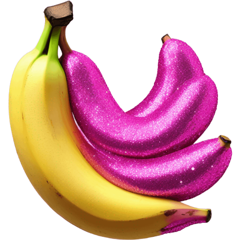 1 Realistic large Hot pink banana with glitter no yellow emoji