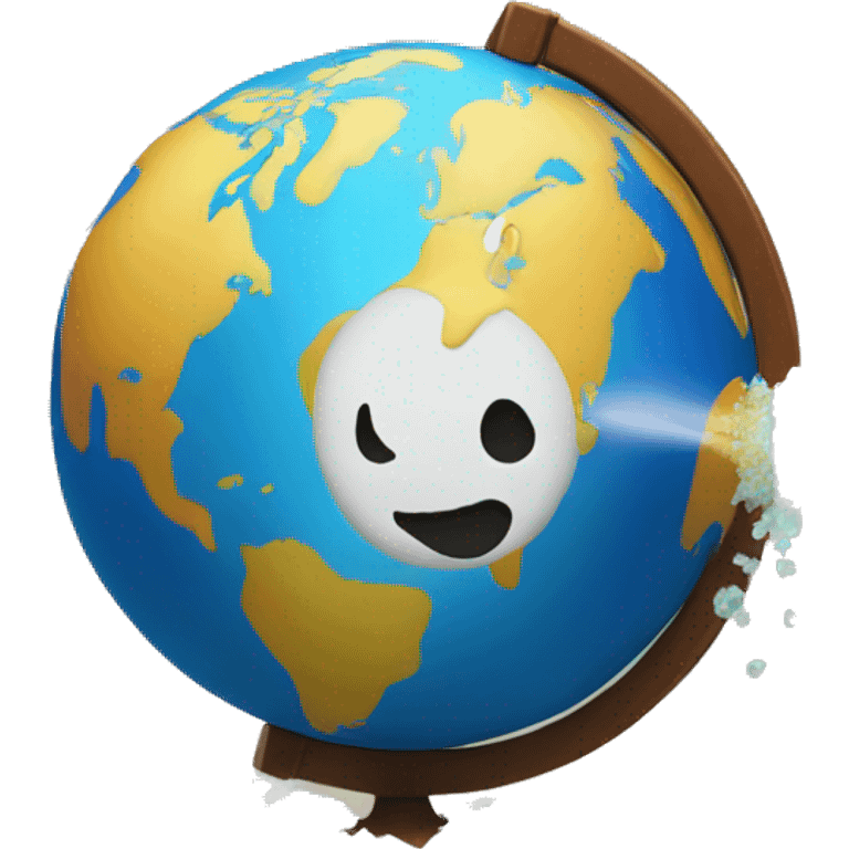 globe emoji drinking salt emoji with flex emoji ar emoji