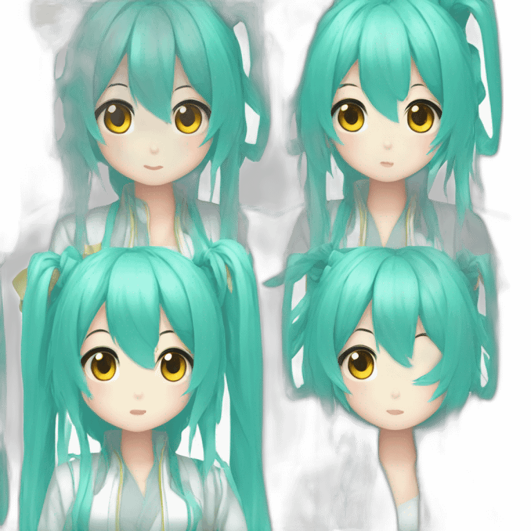 miku hatsune, illustration emoji