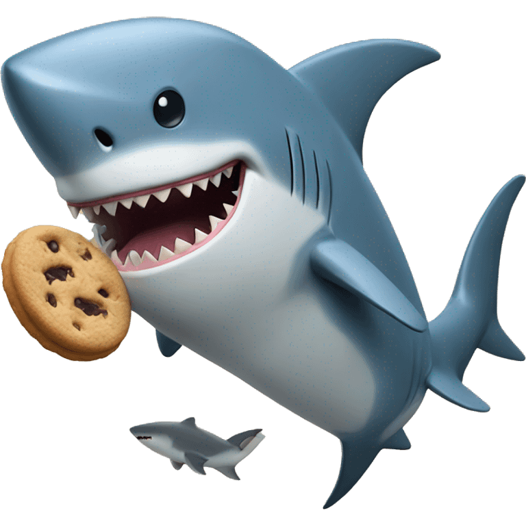 A shark eating a cookie  emoji