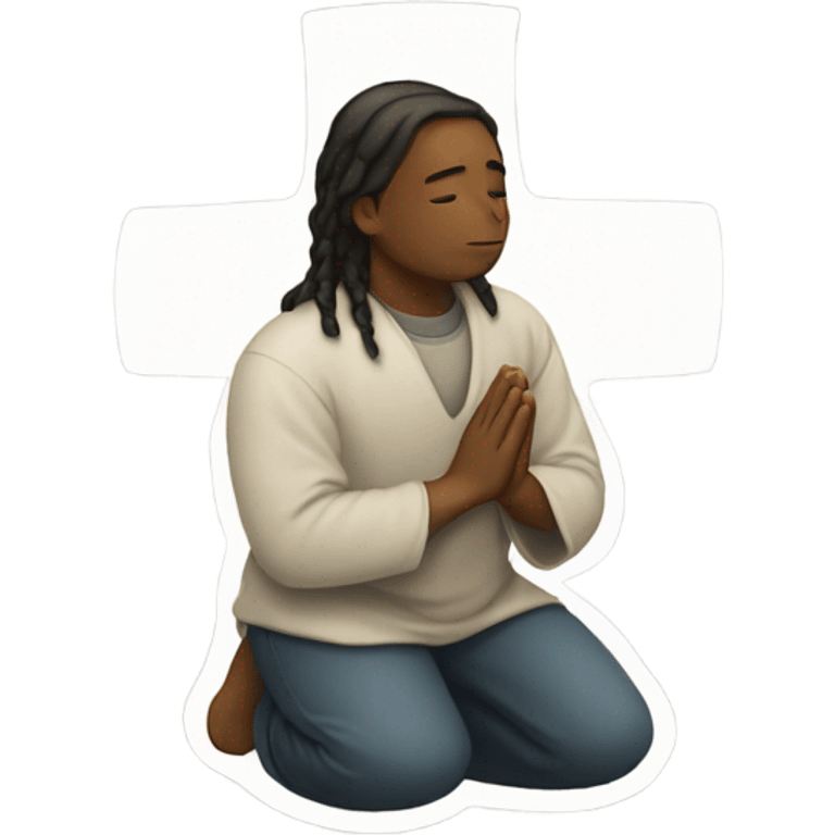 Praying for cross emoji