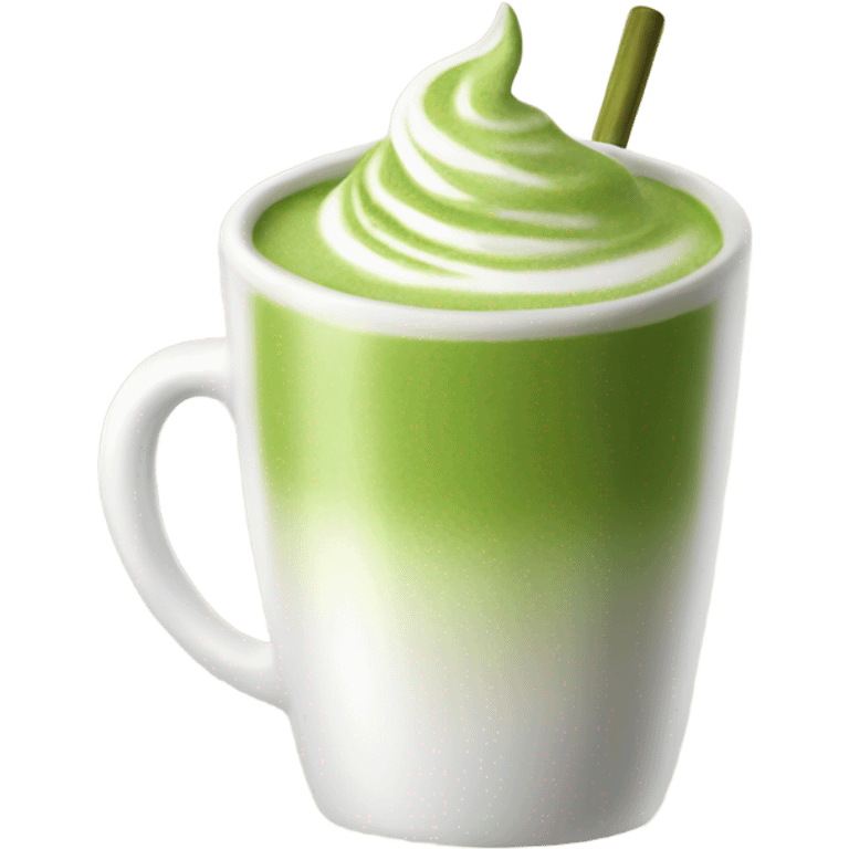 Realistic Matcha latte in white mug emoji