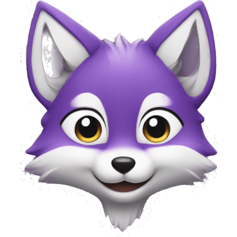 purple fox blush smile emoji