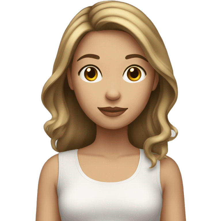 Girl with brown hair and blonde highlights  emoji