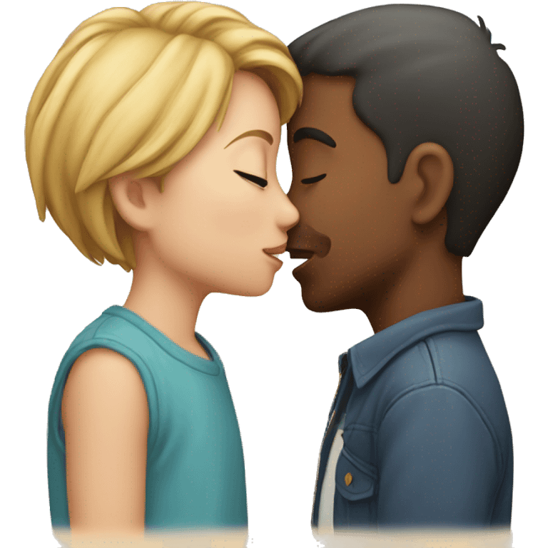 Boy and girl kissing emoji