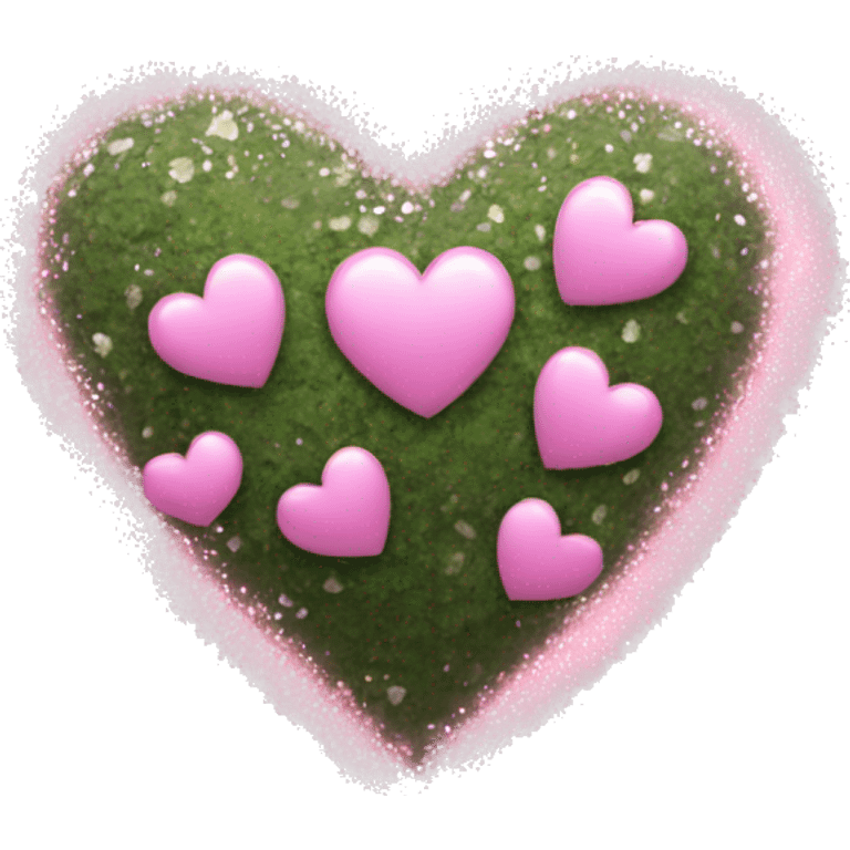 bush pink heart with silver sparkles emoji