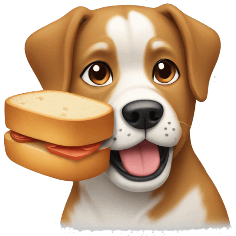 Dog eats bread  emoji