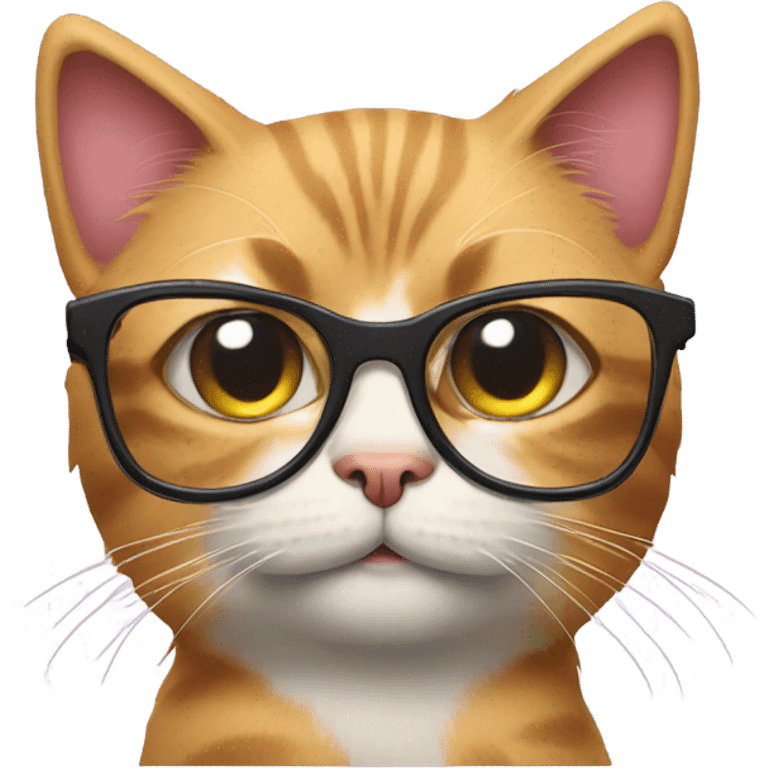 disturbed cat with 80’s glasses emoji