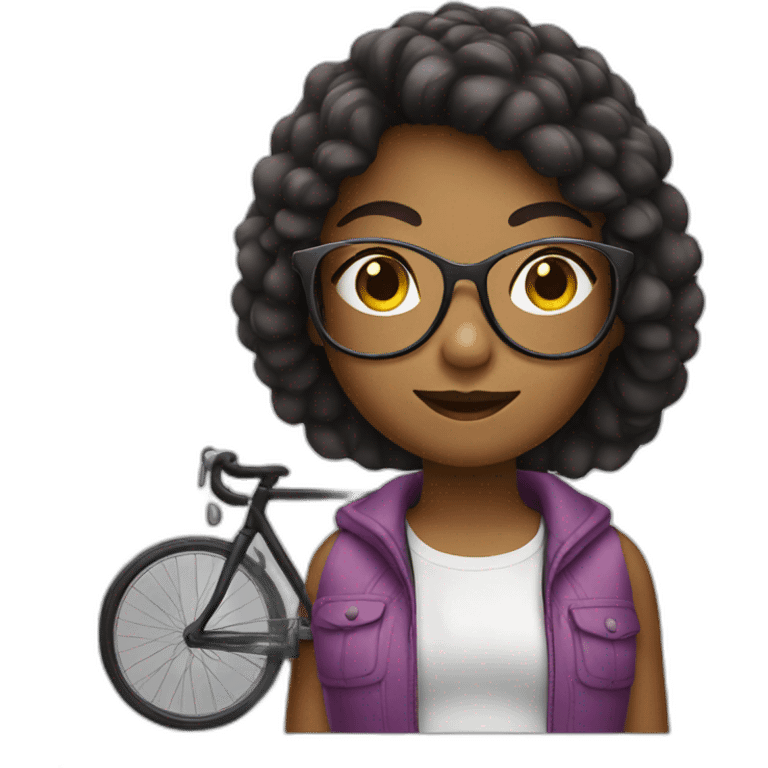 Girl with glases and bicycle emoji