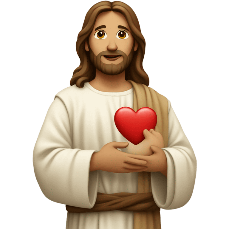 Jesus holding a heart  emoji