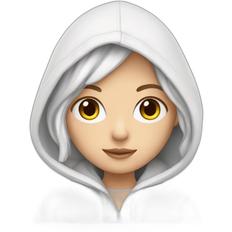 white girl with hoodie  emoji