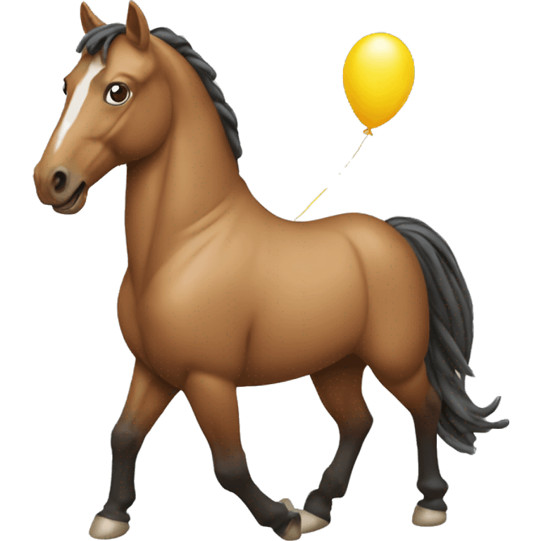 A horse made out of a balloon emoji