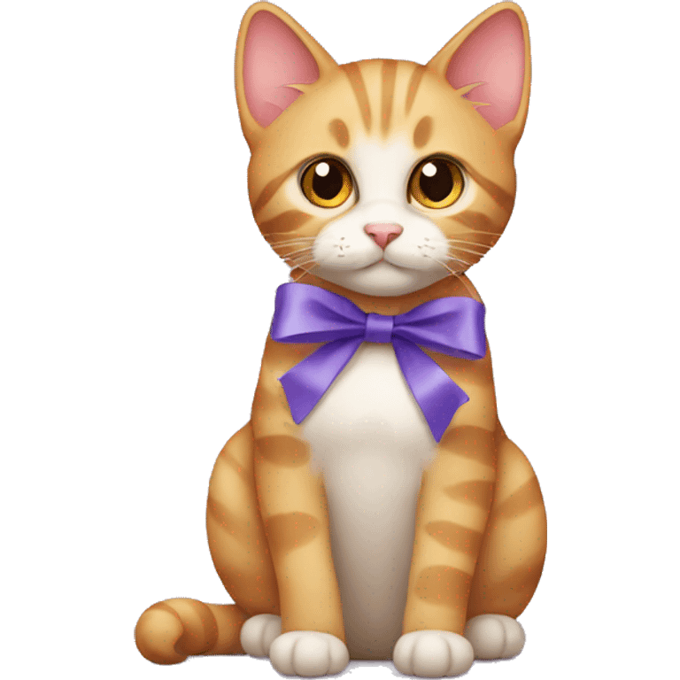 Cat wearing ribbon emoji