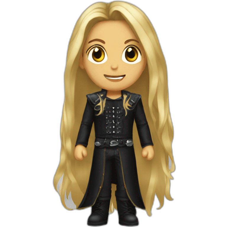 metal singer long hair black emoji