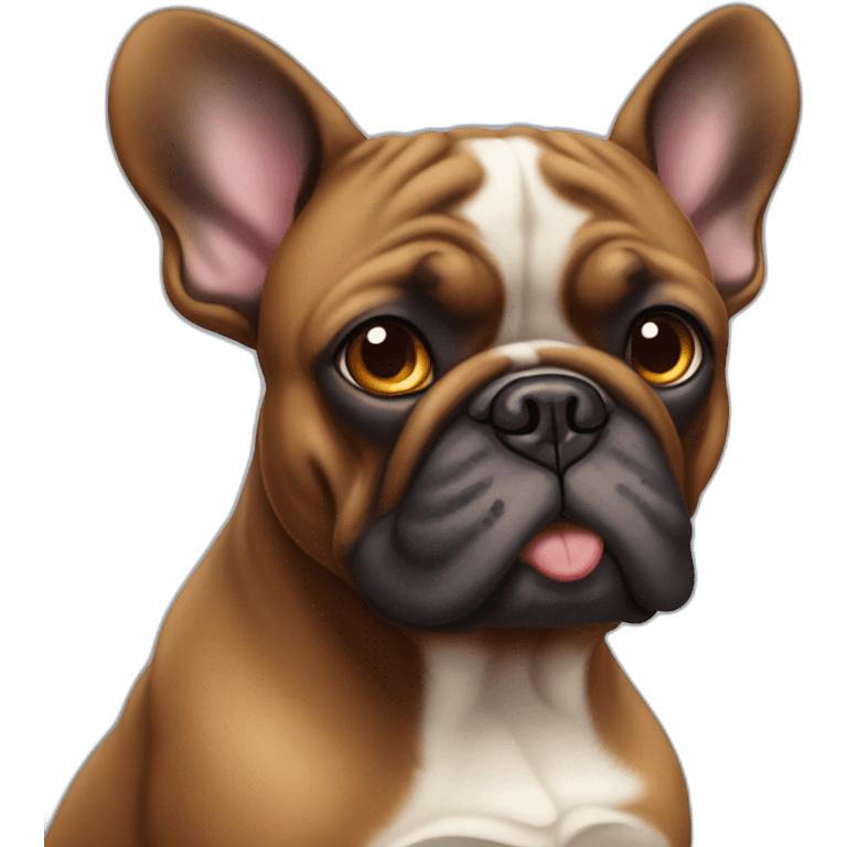 Bouledogue français brun avec yeux bleus emoji