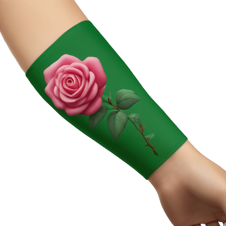 Rose on green sleeve emoji